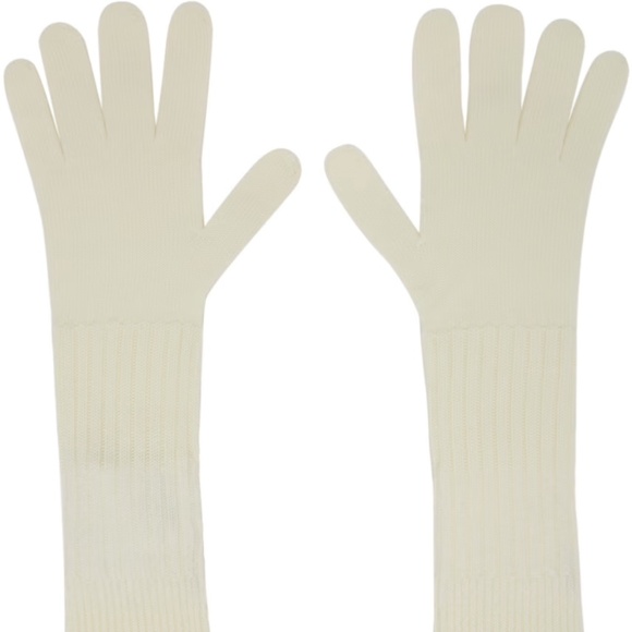 JIL SANDER SSENSE Exclusive Off-White Wool Gloves - Picture 1 of 5